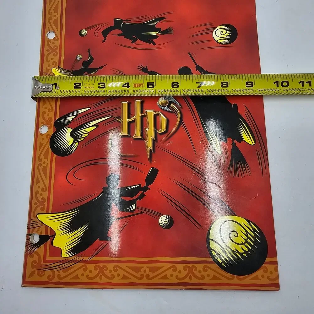 Vintage 2001 Harry Potter Quidditch Mead 2 Pocket Folder Portfolio 3 Hole Punch